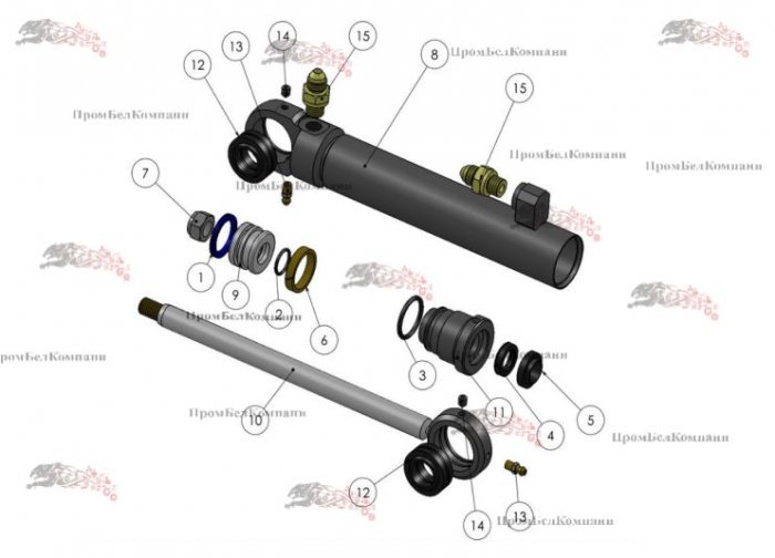 Картинка гидроцилиндр пилы 27007001-b / 27007001 ( m120481 10 ) 32/16х145 для амкодор 2561, амкодор 2541
