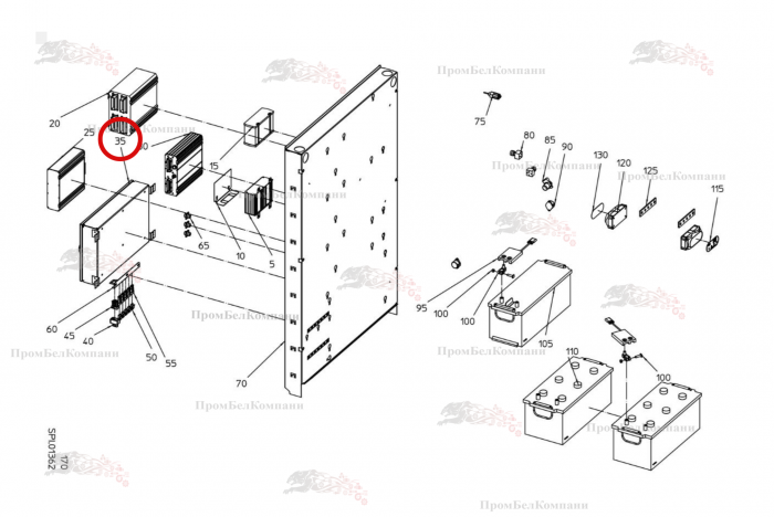 Картинка запчастей: Коробка главного предохранителя B94.04296 для свеклоуборочного комбайна Grimme Rexor 620/630