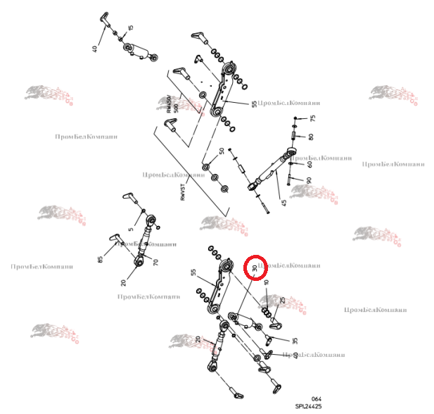 Картинка запчастей: Гидроцилиндр (цилиндр двойного действия) 092.02295 для свеклоуборочного комбайна Grimme Rexor 620/630