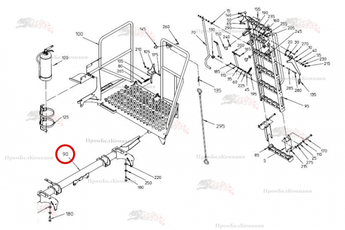 Картинка запчастей: Поперечное соединение впереди 100.99614 для свеклоуборочного комбайна Grimme Rexor 620/630