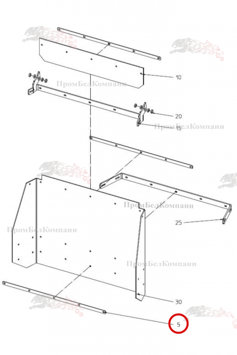 Картинка запчастей: Прижимная планка 015.90213 для свеклоуборочного комбайна Grimme Rexor 620/630