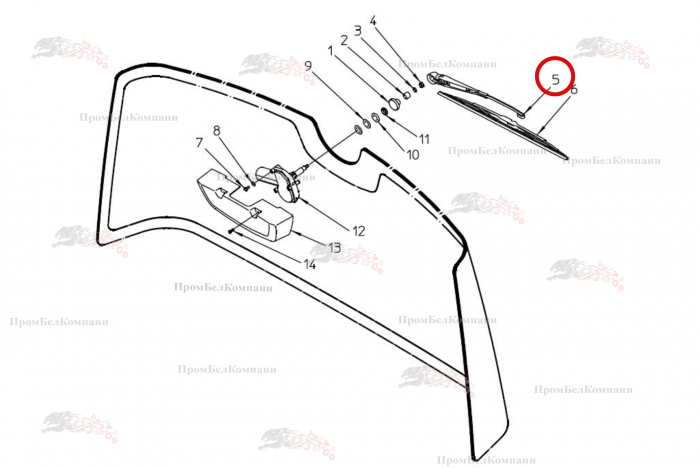 Картинка запчастей: Рычаг стеклоочистителя B81.01062 для свеклоуборочного комбайна Grimme Rexor 620/630