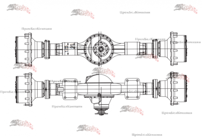Картинка запчастей: Мост 342.05.01.000-02 для АМКОДОР 332В; 332С4; 342; 342В; 342С-03; 342С4; 342Р; 352; 352Л 352С; 352С-02