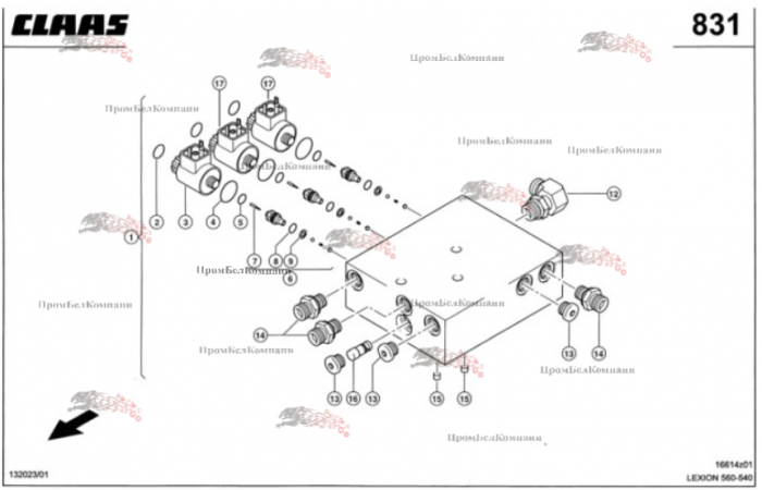 Картинка блок распределительный 0000402622 для комбайна claas lexion 560