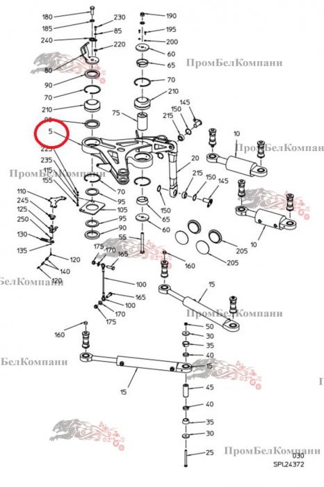 Картинка запчастей: Регулировочная тяга 100.93744 для свеклоуборочного комбайна Grimme Rexor 620/630