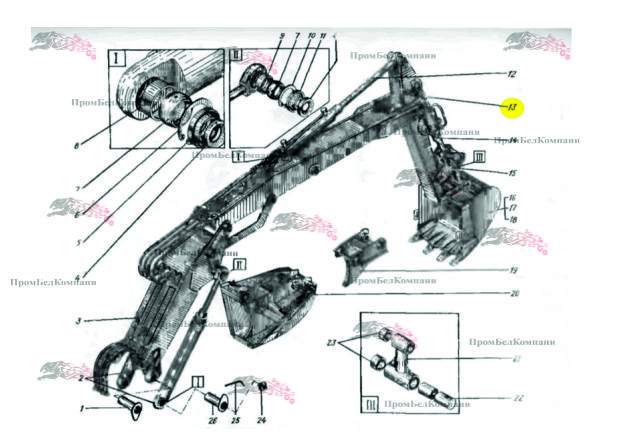 Картинка запчастей: Рукоять ЭО-3322.26.00.000 для экскаватора ЭО-3322