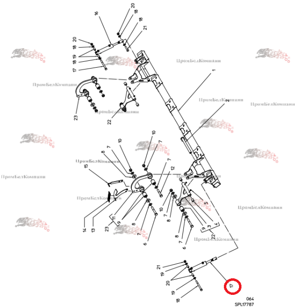 Картинка запчастей: Гидроцилиндр ведущий (цилиндр двойного действия) 092.02166 для свеклоуборочного комбайна Grimme Rexor 620/630