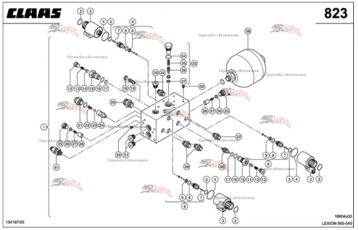 Картинка блок распределительный 0000554110 для комбайна claas lexion 560