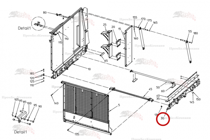 Картинка запчастей: Поперечная несущая балка 100.94541 для свеклоуборочного комбайна Grimme Rexor 620/630
