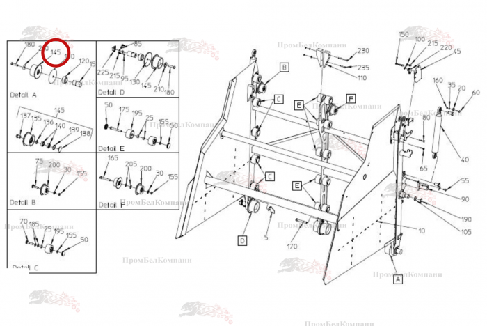 Картинка запчастей: Опорный ролик 128 200.41882 для свеклоуборочного комбайна Grimme Rexor 620/630