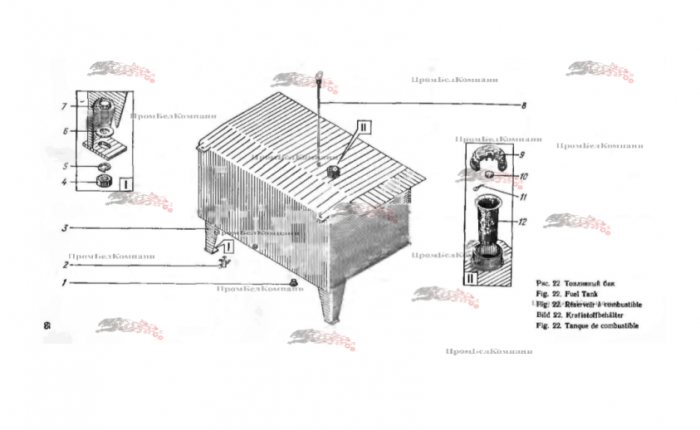 Картинка запчастей: Бак топливный ЭО-3322А.14.00.000 для экскаватора ЭО-3322