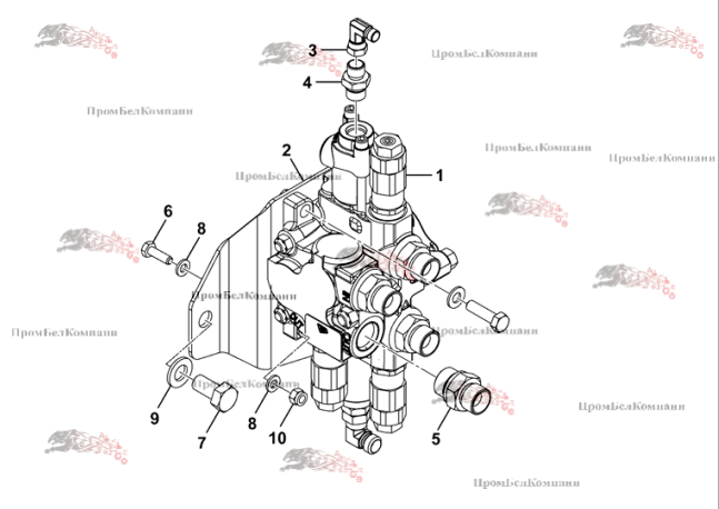 Картинка гидрораспределитель золотниковый jcb 332/k5287 c22k491 для  jcb js145w, jcb js160w, jcb js175w, jcb js20mh, jcb js115