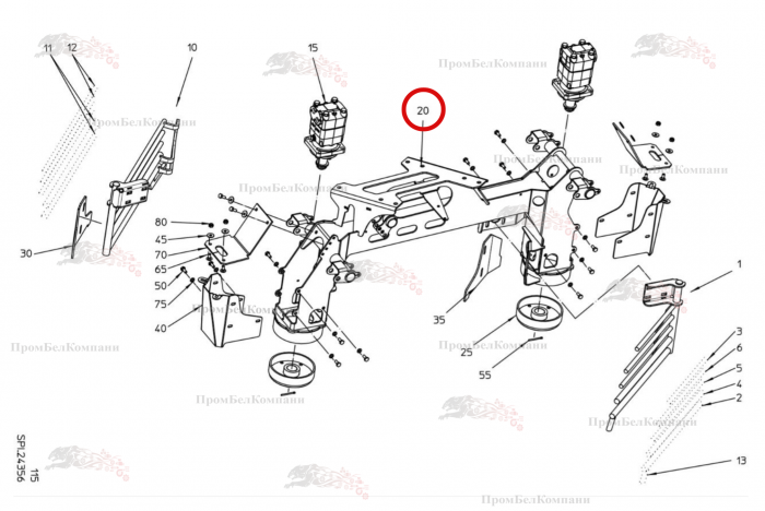 Картинка запчастей: Рама 100.99220 для свеклоуборочного комбайна Grimme Rexor 620/630