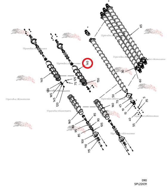 Картинка запчастей: Очищающий валец 101.01343 для свеклоуборочного комбайна Grimme Rexor 620/630