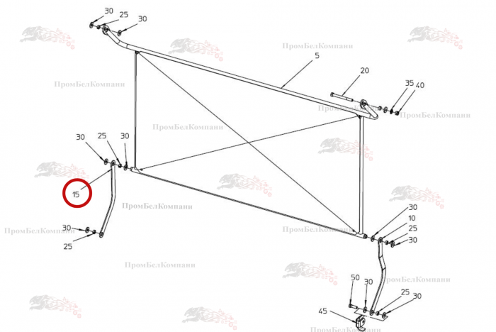 Картинка запчастей: Промежуточный рычаг сзади 015.83026 для свеклоуборочного комбайна Grimme Rexor 620/630