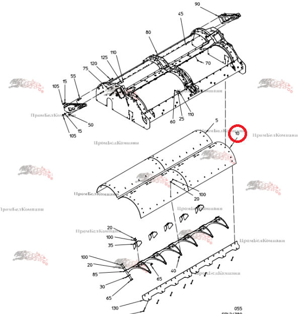 Картинка запчастей: Обшивка 076.06048 для свеклоуборочного комбайна Grimme Rexor 620/630