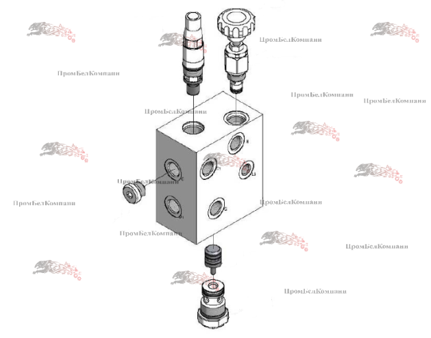 Картинка гидравлический блок (гидрораспределитель) pm1609444 / 103010mch46 cva00239 для mchale fusion 1, fusion 3, f560 
