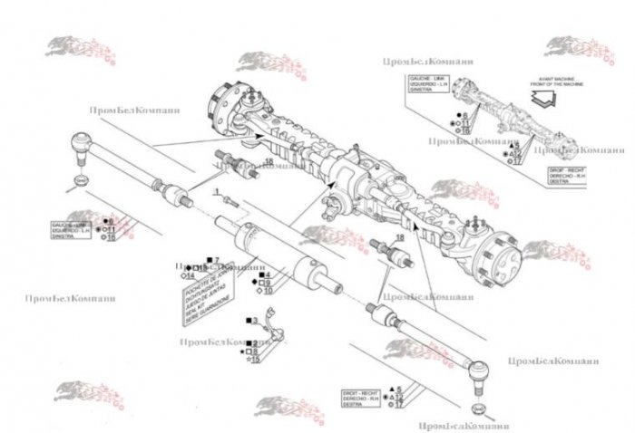 Картинка запчастей: 212/872 Мост передний Dana Spicer 212/872-001 / 281545 для Manitou MLT634, MLT735, MLT633