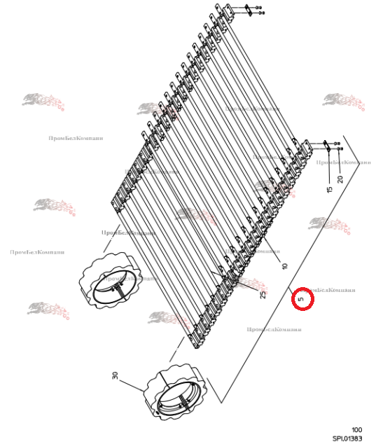 Картинка запчастей: Транспортер 300.91298 для свеклоуборочного комбайна Grimme Rexor 620/630