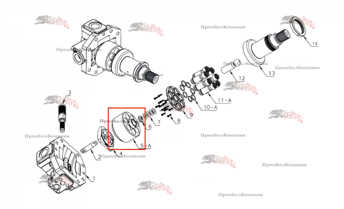 Картинка запчастей: A6VM115 Блок цилиндров для гидромотора Bosch Rexroth A6VM115EP100P000A/71AWV0D4A11CV-Y (R902200241) / JCB 332/M7242