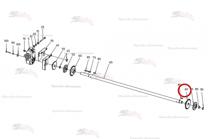 Картинка запчастей: Звездочка 014.00820 для свеклоуборочного комбайна Grimme Rexor 620/630