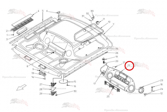 Картинка запчастей: Заслонка управления B81.01033 для свеклоуборочного комбайна Grimme Rexor 620/630