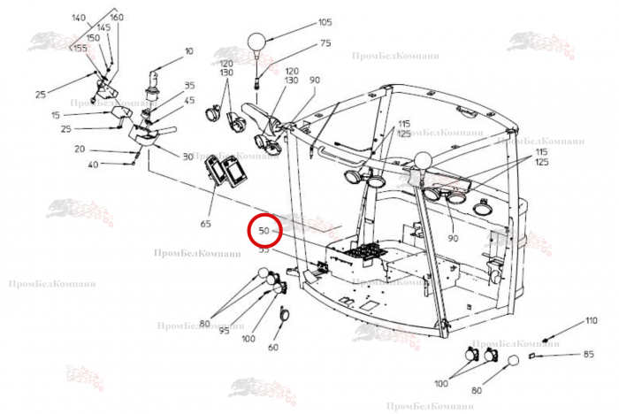 Картинка запчастей: Плата центральной электрики кабины B94.04297 для свеклоуборочного комбайна Grimme Rexor 620/630