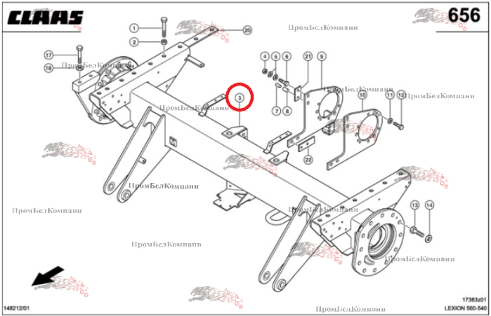 Картинка запчастей: Ведущий мост 0007700073 для комбайна CLAAS LEXION 560