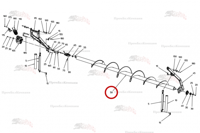 Картинка запчастей: Распределяющий шнек 101.01924 для свеклоуборочного комбайна Grimme Rexor 620/630