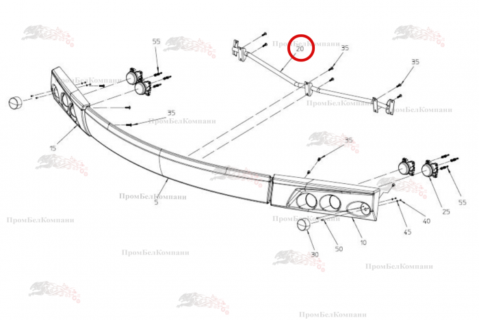 Картинка запчастей: Передняя дуга 100.99200 для свеклоуборочного комбайна Grimme Rexor 620/630