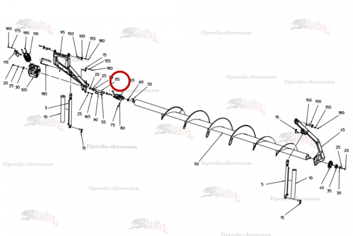 Картинка запчастей: Вал редуктора 037.07286 для свеклоуборочного комбайна Grimme Rexor 620/630