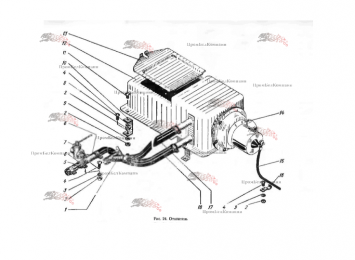 Картинка запчастей: Отопитель в сборе 81-8101010 для ЭО-3322