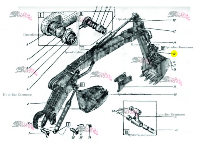 Картинка рычаг ковша эо-3322а.28.10.000 для экскаватора эо-3322