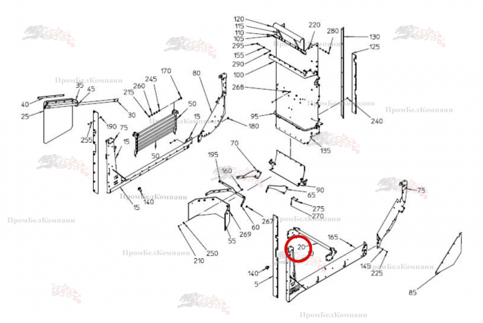 Картинка запчастей: Опорная стойка 100.94378 для свеклоуборочного комбайна Grimme Rexor 620/630