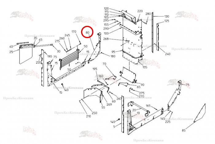 Картинка запчастей: Впускная часть сзади 100.94372 для свеклоуборочного комбайна Grimme Rexor 620/630