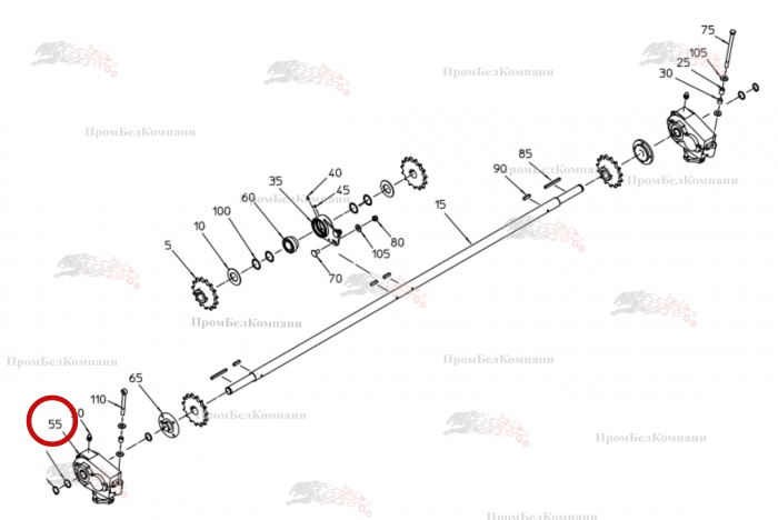 Картинка запчастей: Редуктор скребкового дна B92.04523 для свеклоуборочного комбайна Grimme Rexor 620/630