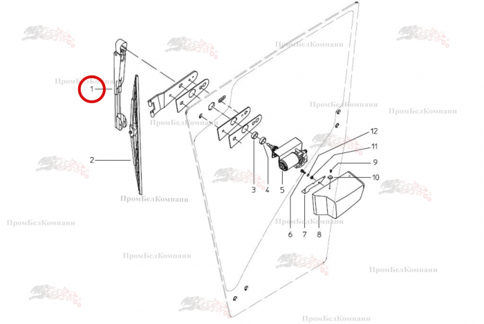 Картинка запчастей: Рычаг стеклоочистителя B81.01154 для свеклоуборочного комбайна Grimme Rexor 620/630