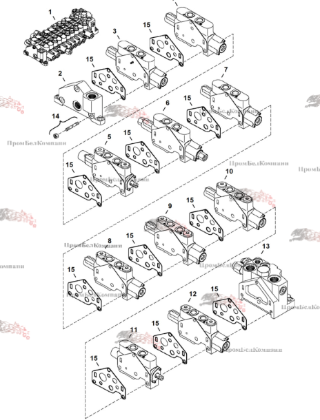 Картинка гидрораспределитель bobcat 6689182 / rexroth 08 402 848 a для мини-экскаваторов bobcat 331, bobcat 334, bobcat 430