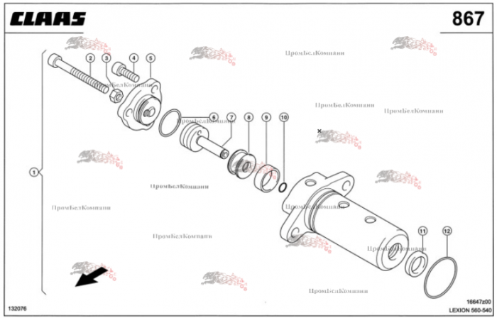 Картинка запчастей: Гидроцилиндр 0000402720 для комбайна CLAAS LEXION 560