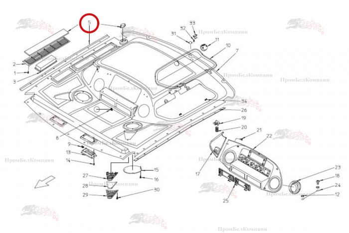 Картинка запчастей: Планка справа B81.01019 для свеклоуборочного комбайна Grimme Rexor 620/630