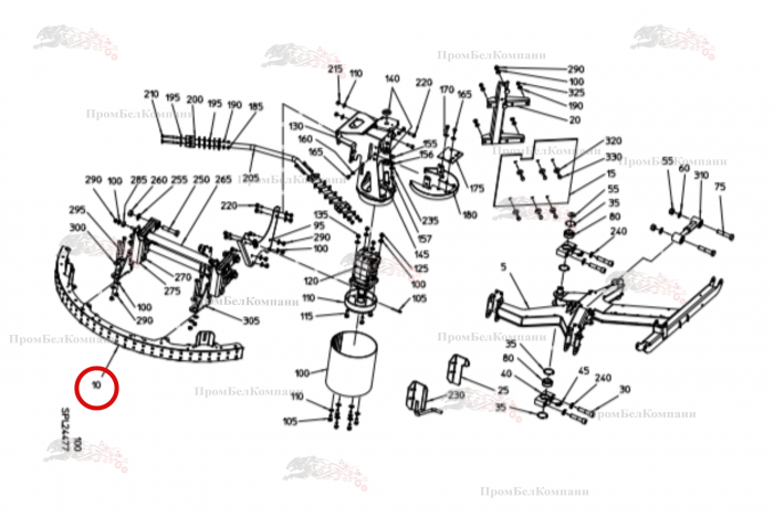Картинка запчастей: Крепежный зажим 100.99018 для свеклоуборочного комбайна Grimme Rexor 620/630