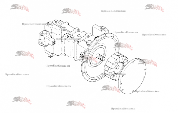 Фотография Гидронасос Kayaba 20640-44010 PSV2-63T-2 KNJ1025 (410033) для экскаватора Link Belt LS2650, JCB JS130