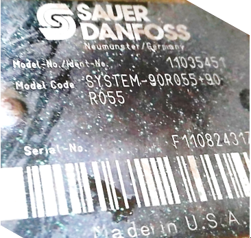 Картинка запчастей: Тандем гидронасосов Sauer Danfoss System-90R055+90R055 (model  11035451)