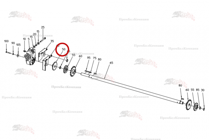Картинка запчастей: Звездочка 014.00277 для свеклоуборочного комбайна Grimme Rexor 620/630