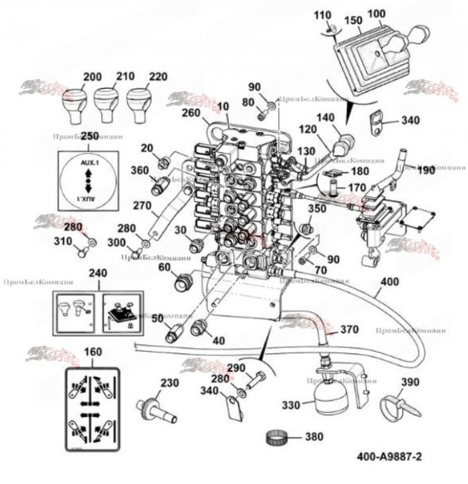 Картинка гидрораспределитель jcb 400/t1881 3469206178 ( 400/j0331 ) для jcb 540-180r