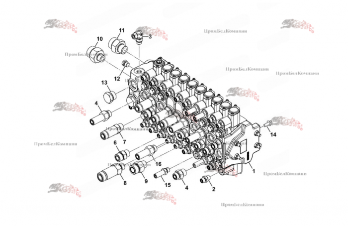 Картинка гидрораспределитель bosch rexroth  r908407499a 335/k4004 для  jcb 55z-1 t3