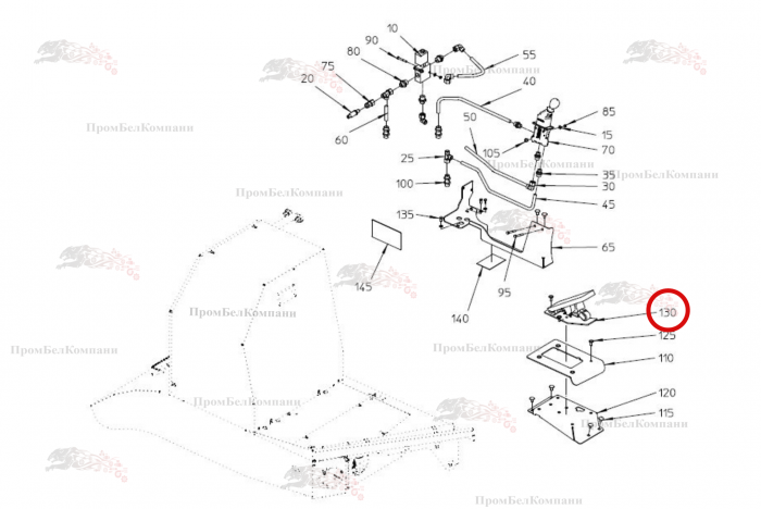 Картинка запчастей: Тормозная педаль B94.01991 для свеклоуборочного комбайна Grimme Rexor 620/630