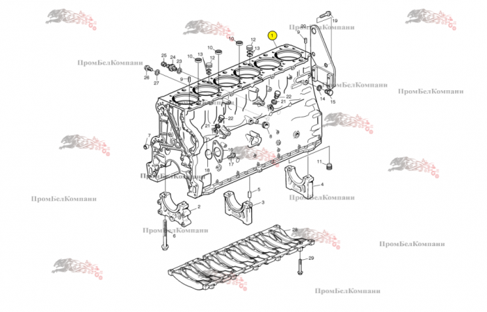 Картинка запчастей: Блок цилиндров 8130120 / 20412465 / 20451181 двигателя VOLVO Penta TWD1240VE / TWD 1240 VE