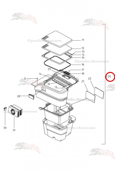 Картинка запчастей: Холодильная камера в комплекте B81.00849 для свеклоуборочного комбайна Grimme Rexor 620/630