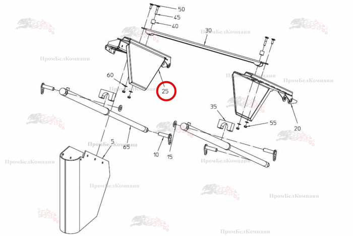 Картинка запчастей: Кронштейн сзади 100.99390 для свеклоуборочного комбайна Grimme Rexor 620/630